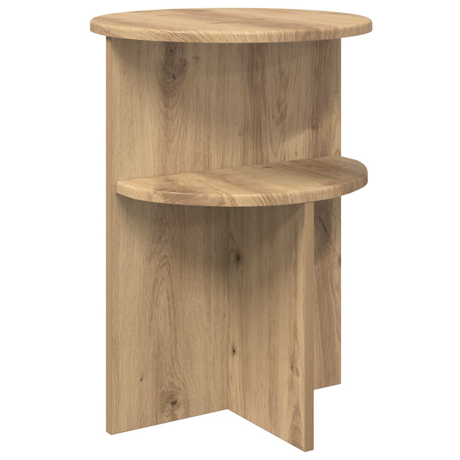 Bijzettafel Artisanaal eiken Ø 39,5 x 55 cm Bewerkt hout