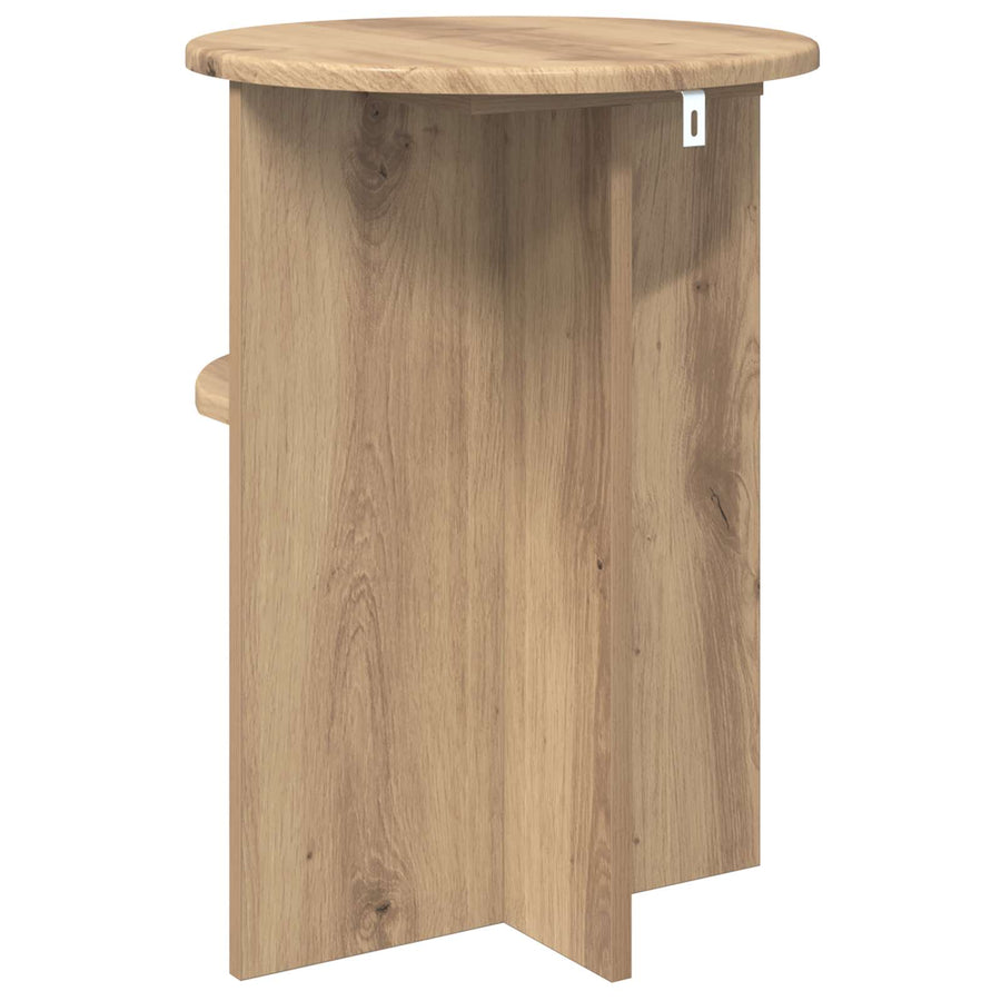 Bijzettafel Artisanaal eiken Ø 39,5 x 55 cm Bewerkt hout
