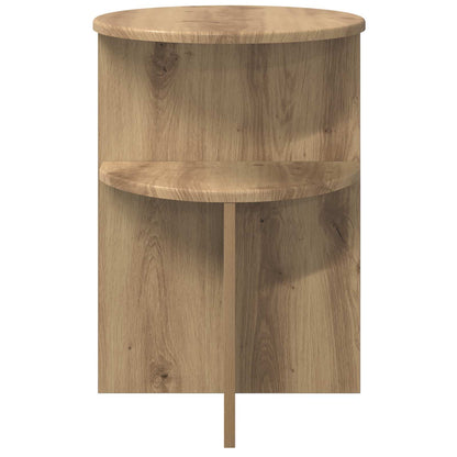 Bijzettafel Artisanaal eiken Ø 39,5 x 55 cm Bewerkt hout