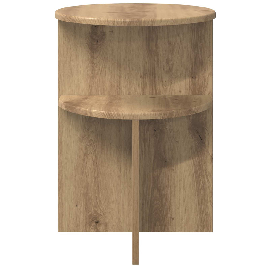 Bijzettafel Artisanaal eiken Ø 39,5 x 55 cm Bewerkt hout