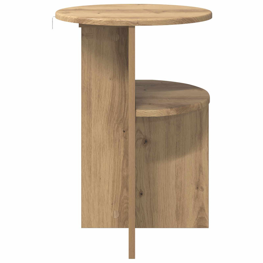 Bijzettafel Artisanaal eiken Ø 39,5 x 55 cm Bewerkt hout