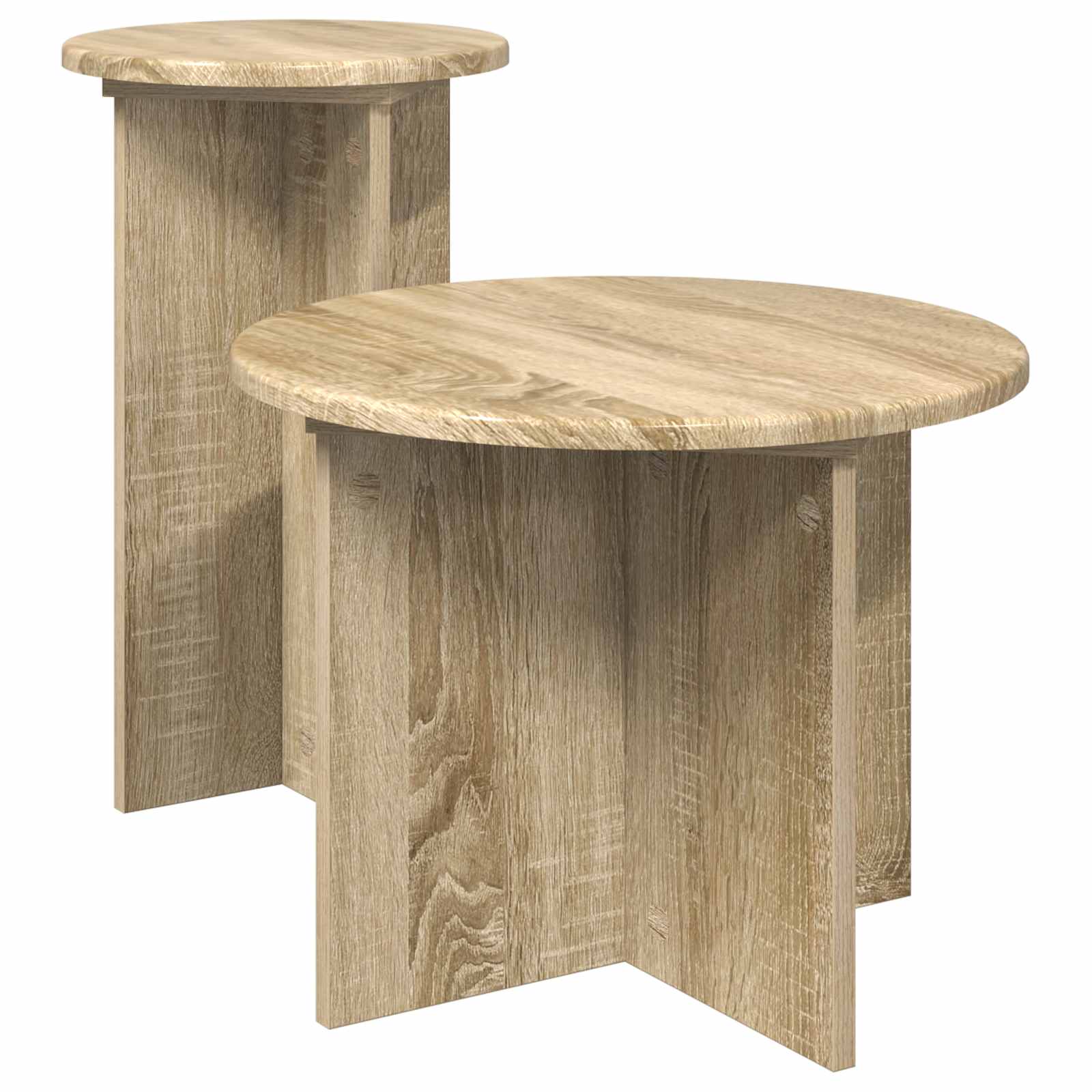 Bijzettafelset met opslag 2 pcs Sonoma Eiken Bewerkt hout