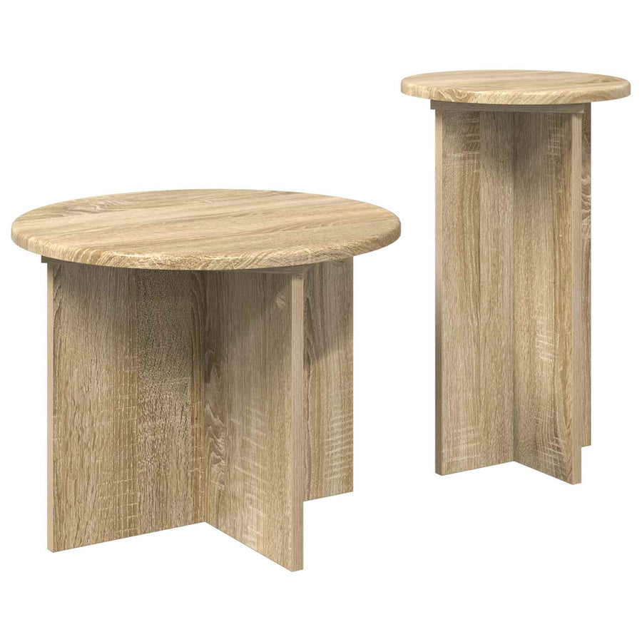 Bijzettafelset met opslag 2 pcs Sonoma Eiken Bewerkt hout