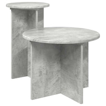 Bijzettafelset met opslag 2 pcs Betongrijs Bewerkt hout