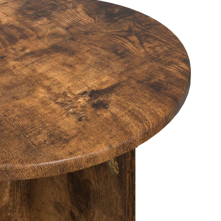Bijzettafelset met opslag 2 pcs Gerookt eiken Bewerkt hout
