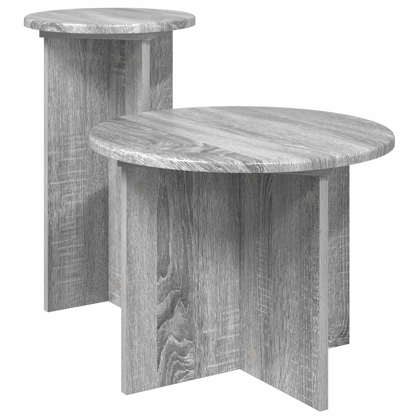 Bijzettafelset met opslag 2 pcs Grijs sonoma Bewerkt hout