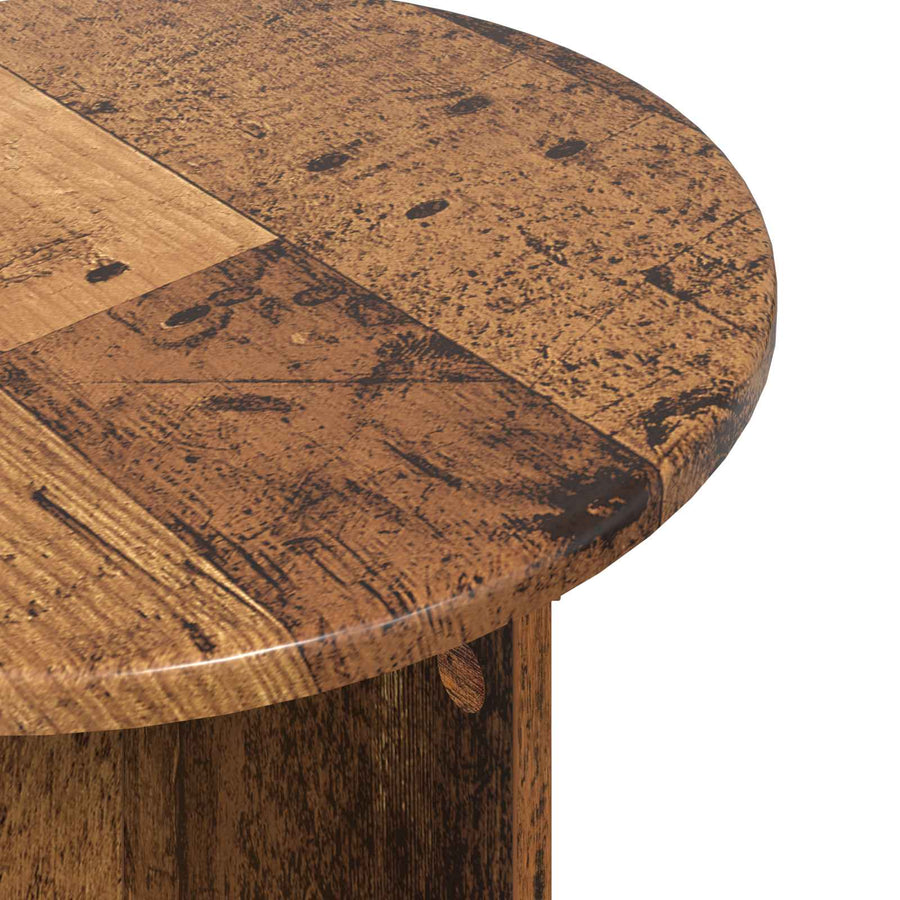 Bijzettafelset met opslag 2 pcs Oud hout Bewerkt hout