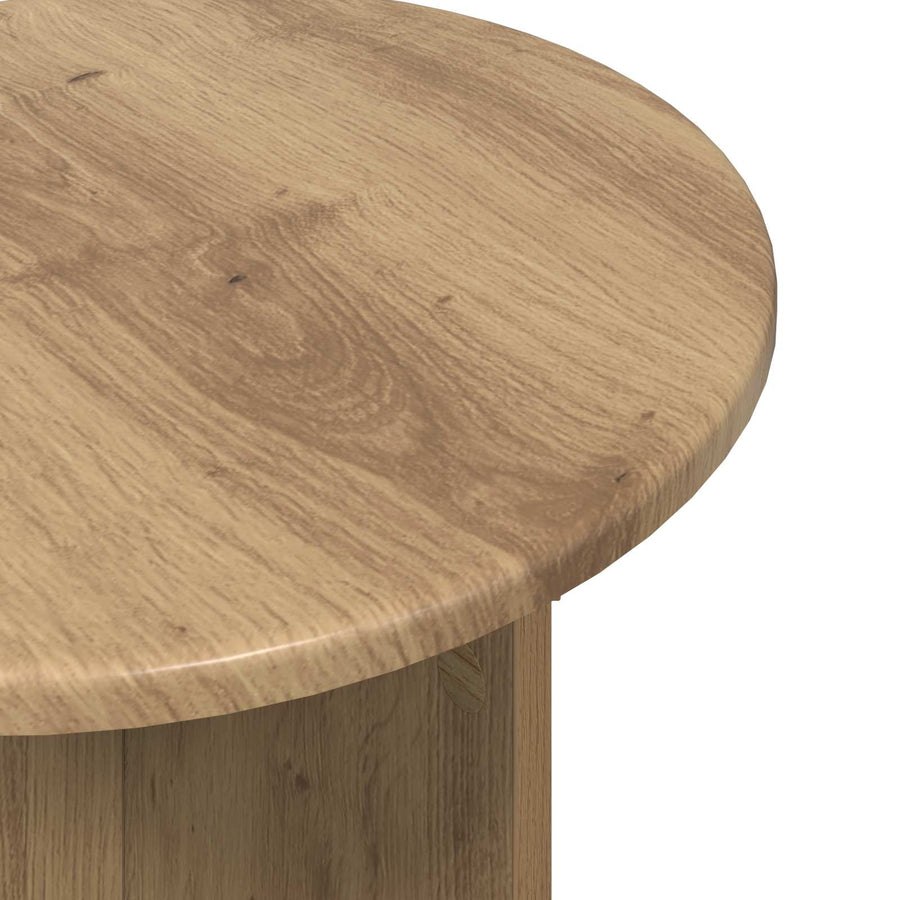 Bijzettafelset met opslag 2 pcs Artisanaal eiken Bewerkt hout