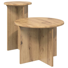 Bijzettafelset met opslag 2 pcs Artisanaal eiken Bewerkt hout