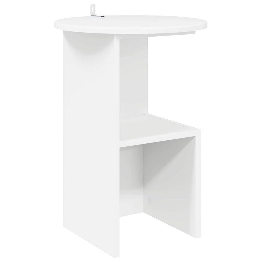Bijzettafel Wit Ø 39,5 x 55 cm Bewerkt hout