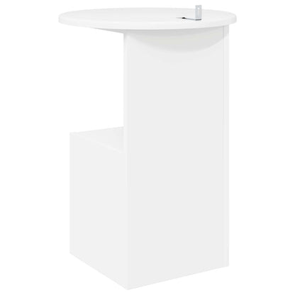 Bijzettafel Wit Ø 39,5 x 55 cm Bewerkt hout