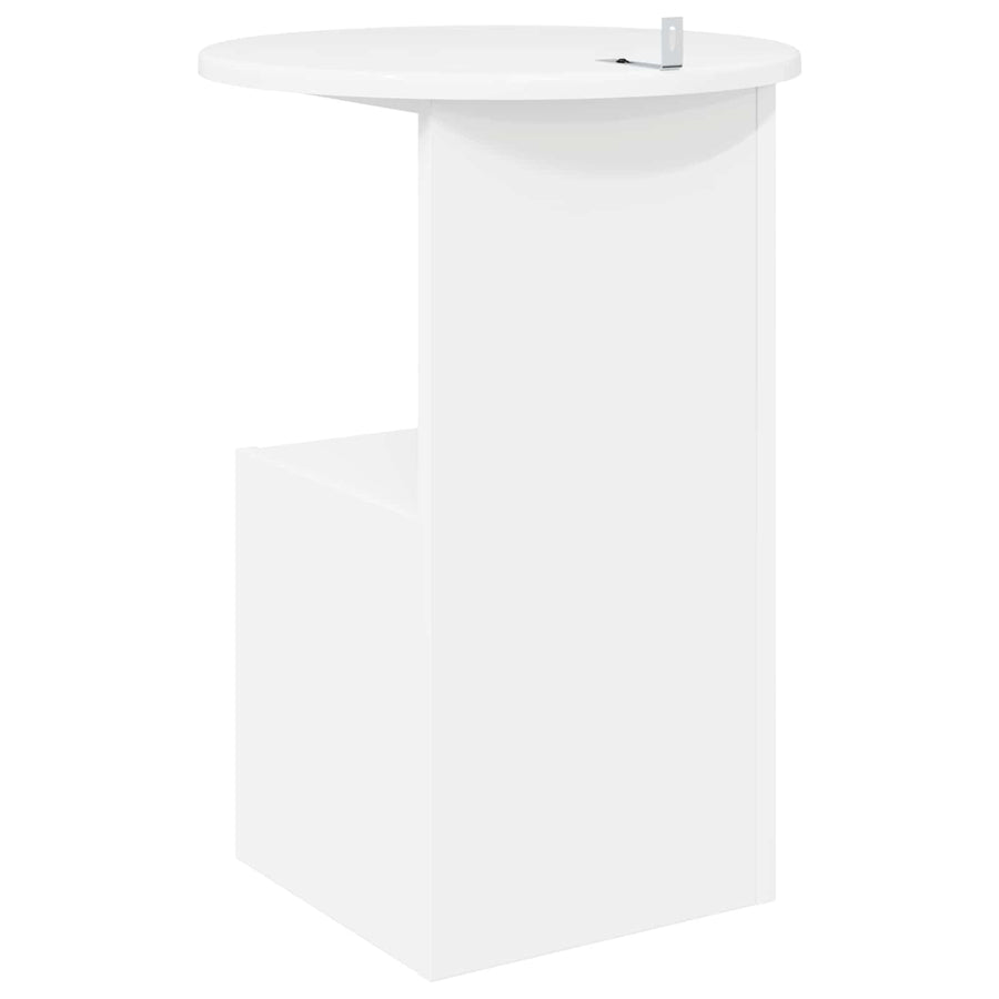 Bijzettafel Wit Ø 39,5 x 55 cm Bewerkt hout