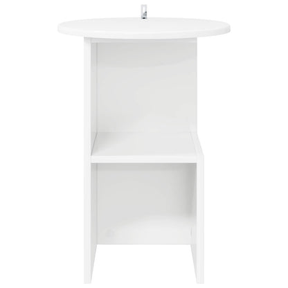 Bijzettafel Wit Ø 39,5 x 55 cm Bewerkt hout