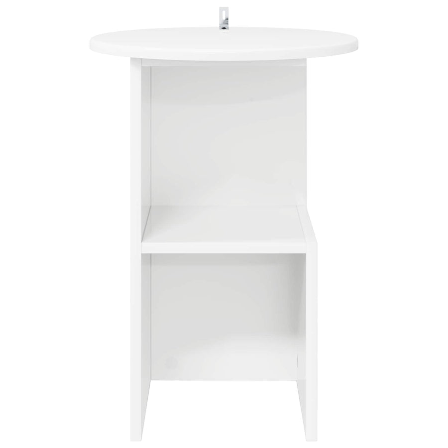 Bijzettafel Wit Ø 39,5 x 55 cm Bewerkt hout