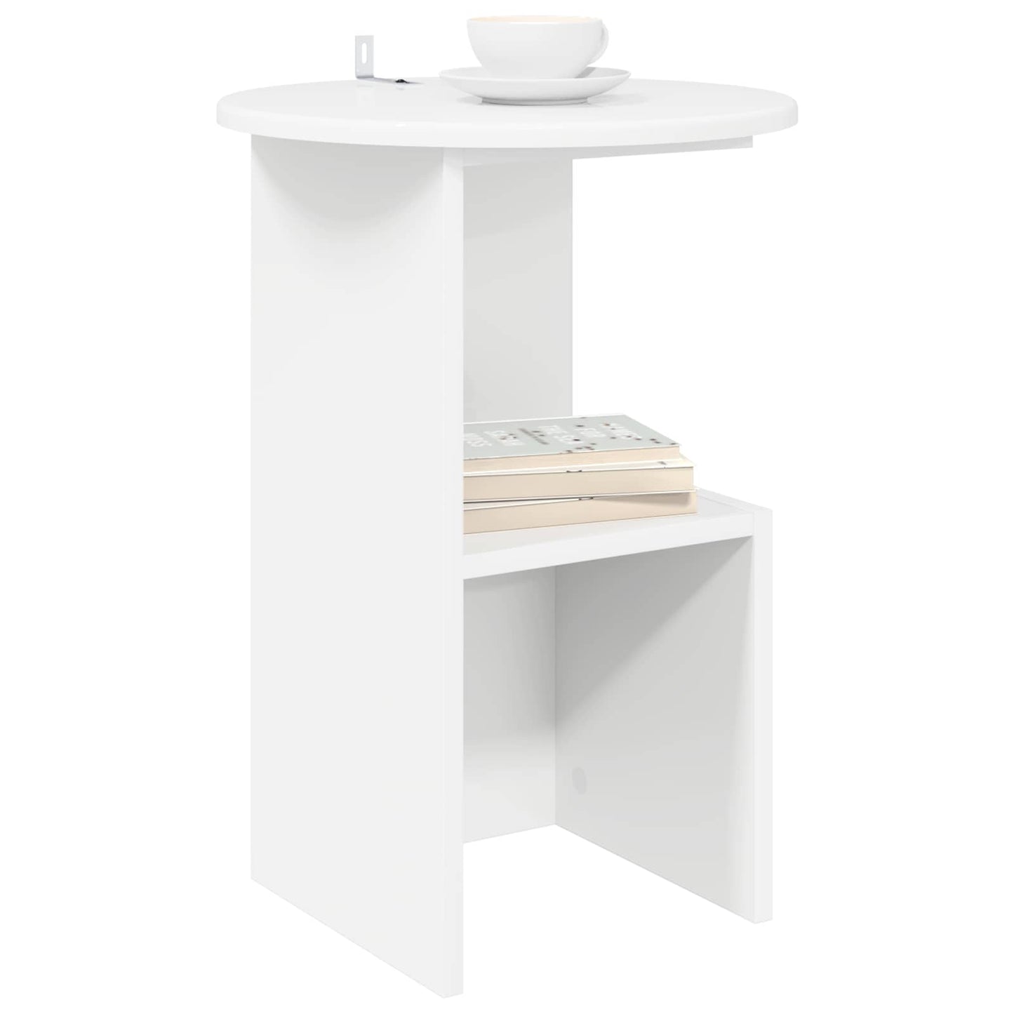 Bijzettafel Wit Ø 39,5 x 55 cm Bewerkt hout