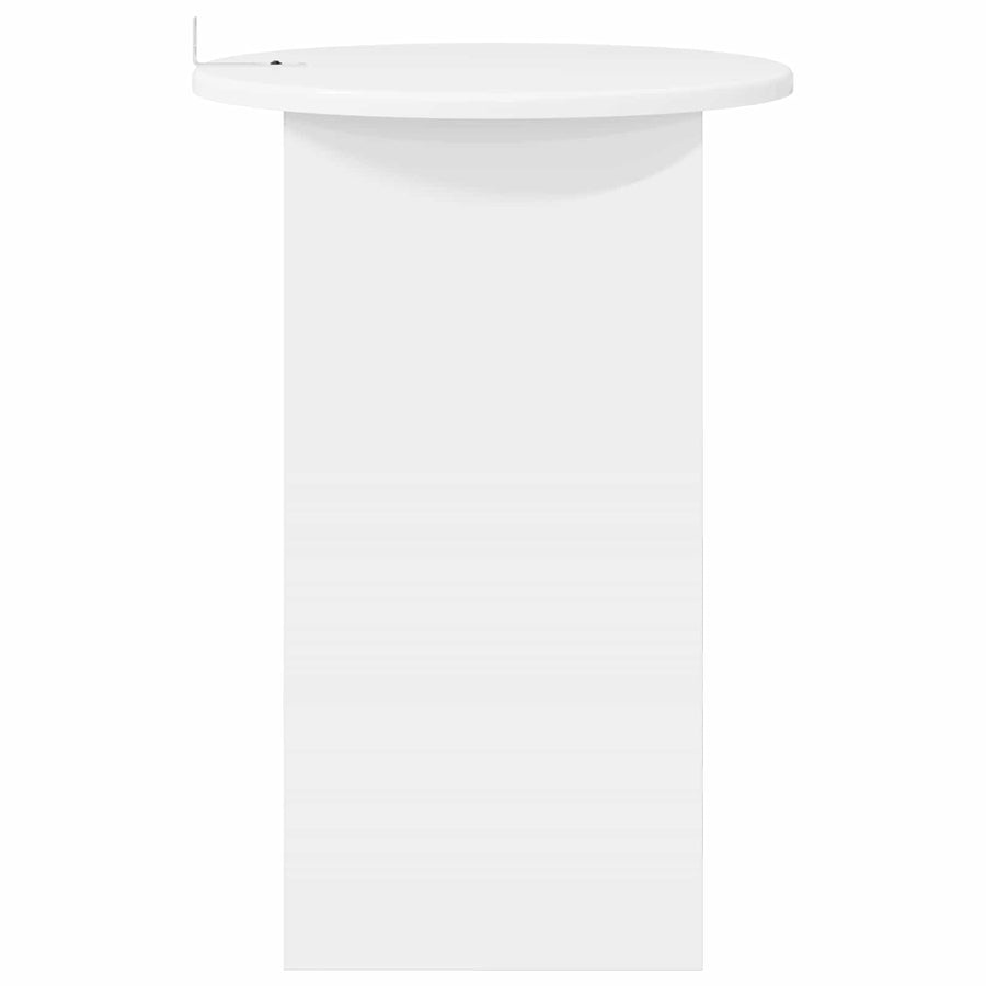 Bijzettafel Wit Ø 39,5 x 55 cm Bewerkt hout
