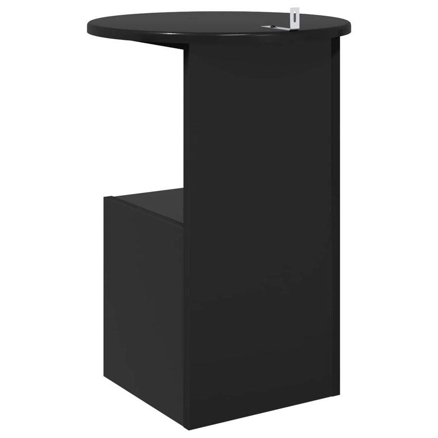 Bijzettafel Zwart eiken Ø 39,5 x 55 cm Bewerkt hout