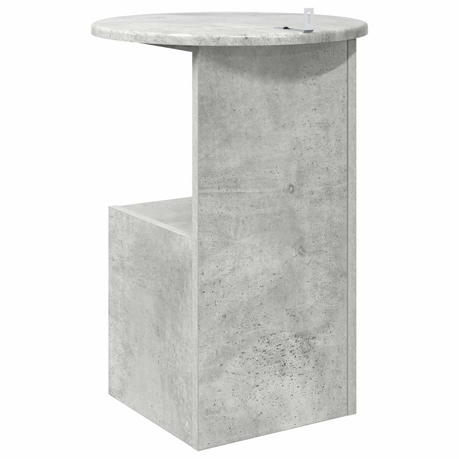 Bijzettafel Betongrijs Ø 39,5 x 55 cm Bewerkt hout