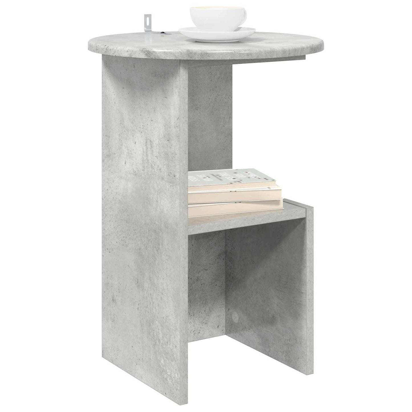 Bijzettafel Betongrijs Ø 39,5 x 55 cm Bewerkt hout