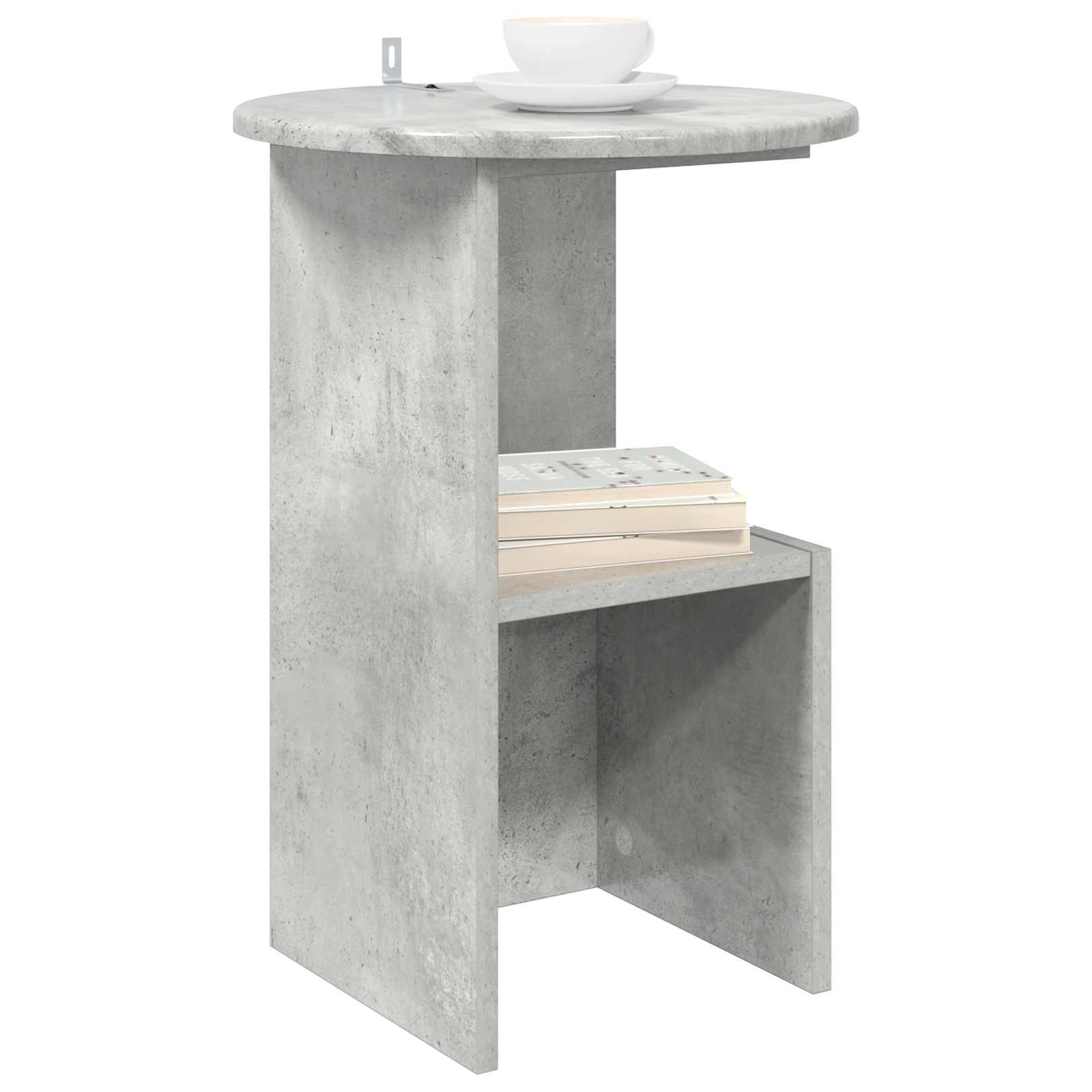 Bijzettafel Betongrijs Ø 39,5 x 55 cm Bewerkt hout