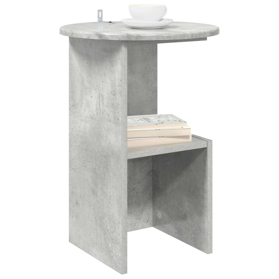 Bijzettafel Betongrijs Ø 39,5 x 55 cm Bewerkt hout