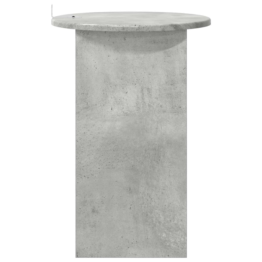 Bijzettafel Betongrijs Ø 39,5 x 55 cm Bewerkt hout
