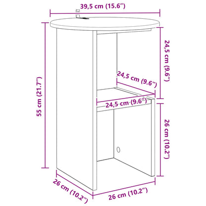 Bijzettafel Betongrijs Ø 39,5 x 55 cm Bewerkt hout
