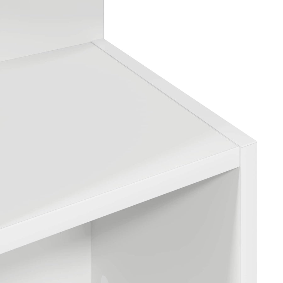 Bijzettafel Hoogglans Wit Ø 39,5 x 55 cm Bewerkt hout