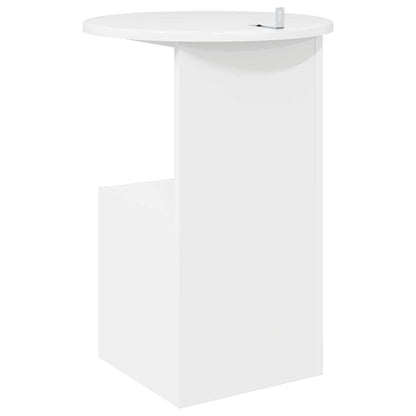 Bijzettafel Hoogglans Wit Ø 39,5 x 55 cm Bewerkt hout