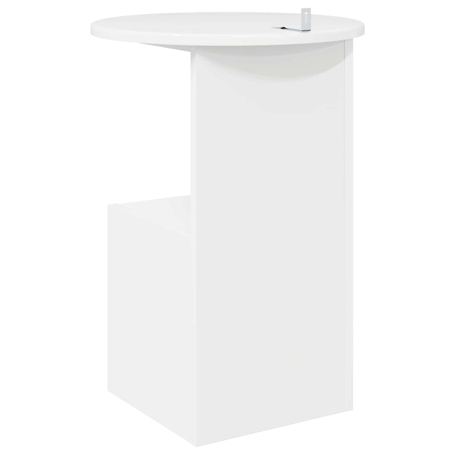 Bijzettafel Hoogglans Wit Ø 39,5 x 55 cm Bewerkt hout