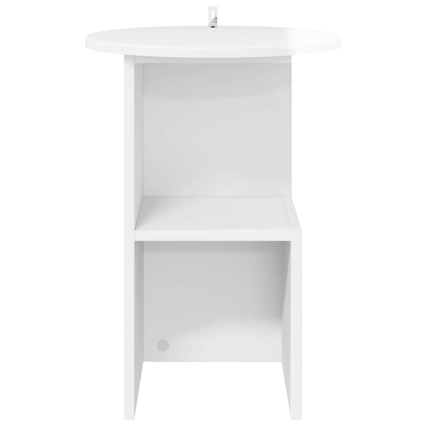 Bijzettafel Hoogglans Wit Ø 39,5 x 55 cm Bewerkt hout