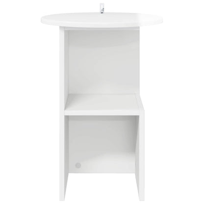 Bijzettafel Hoogglans Wit Ø 39,5 x 55 cm Bewerkt hout