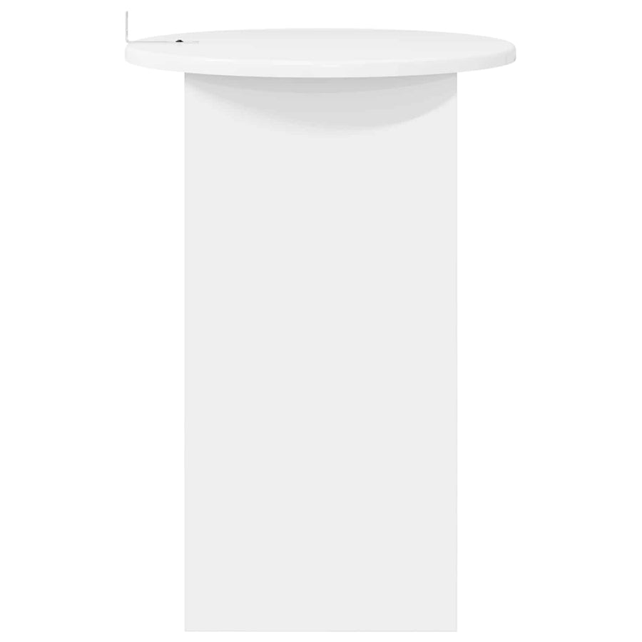 Bijzettafel Hoogglans Wit Ø 39,5 x 55 cm Bewerkt hout