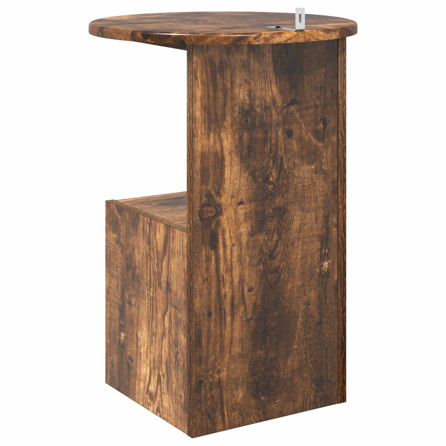 Bijzettafel Gerookt eiken Ø 39,5 x 55 cm Bewerkt hout