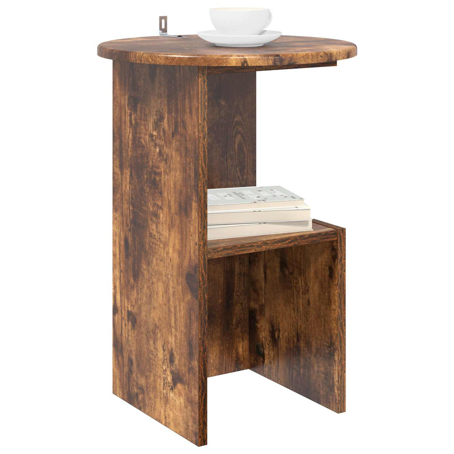 Bijzettafel Gerookt eiken Ø 39,5 x 55 cm Bewerkt hout