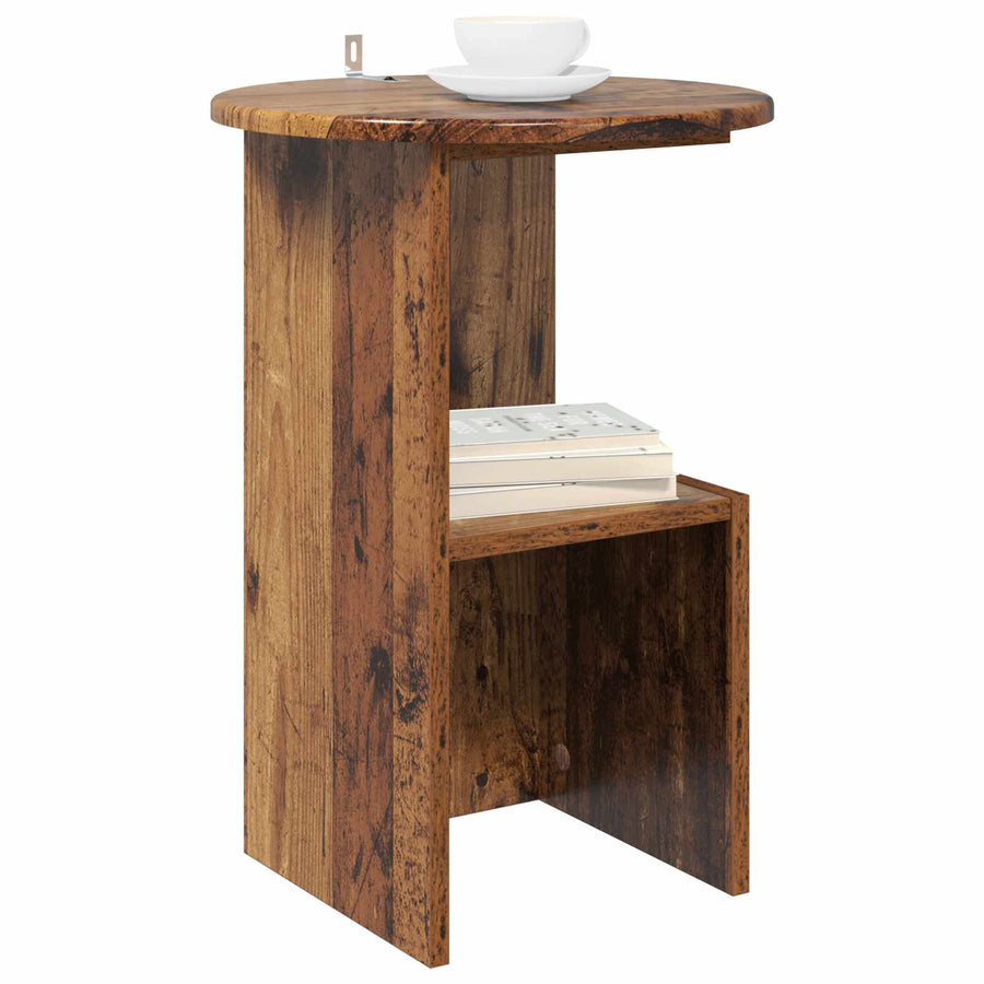 Bijzettafel Oud hout Ø 39,5 x 55 cm Bewerkt hout