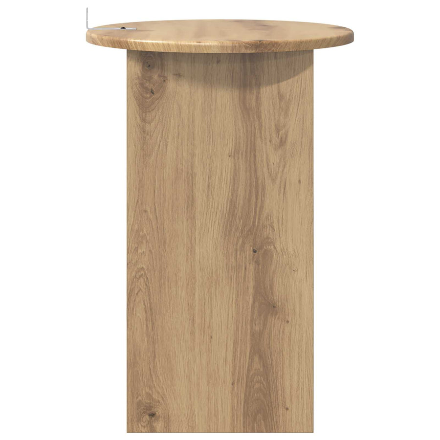 Bijzettafel Artisanaal eiken Ø 39,5 x 55 cm Bewerkt hout