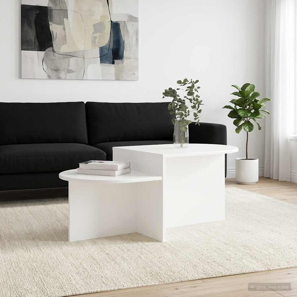 Salontafel Wit 100 x 50 x 40 cm Bewerkt hout