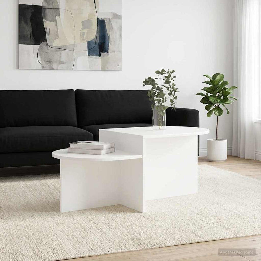 Salontafel Wit 100 x 50 x 40 cm Bewerkt hout