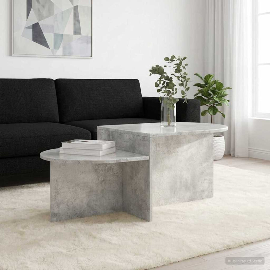 Salontafel Betongrijs 100 x 50 x 40 cm Bewerkt hout