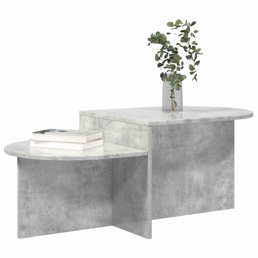 Salontafel Betongrijs 100 x 50 x 40 cm Bewerkt hout