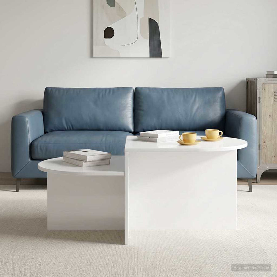 Salontafel Hoogglans Wit 100 x 50 x 40 cm Bewerkt hout