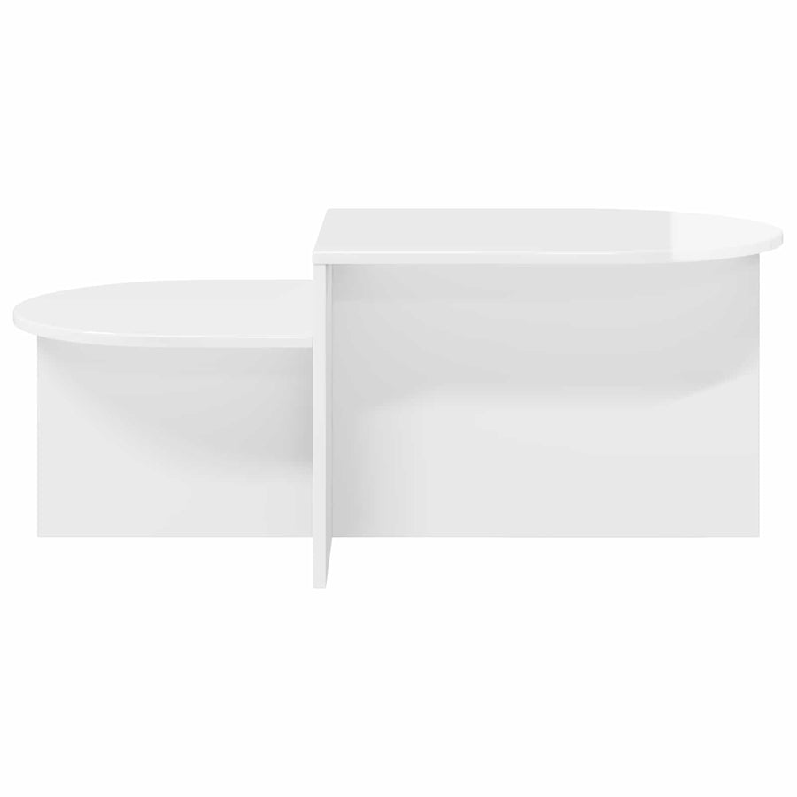 Salontafel Hoogglans Wit 100 x 50 x 40 cm Bewerkt hout