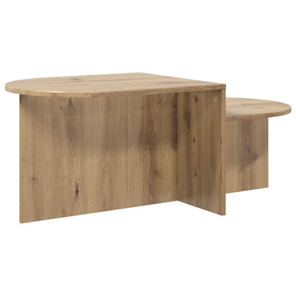 Salontafel Artisanaal eiken 100 x 50 x 40 cm Bewerkt hout