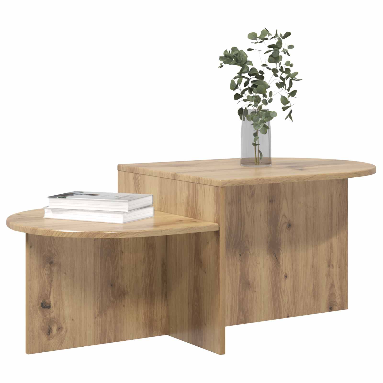 Salontafel Artisanaal eiken 100 x 50 x 40 cm Bewerkt hout