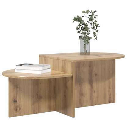Salontafel Artisanaal eiken 100 x 50 x 40 cm Bewerkt hout