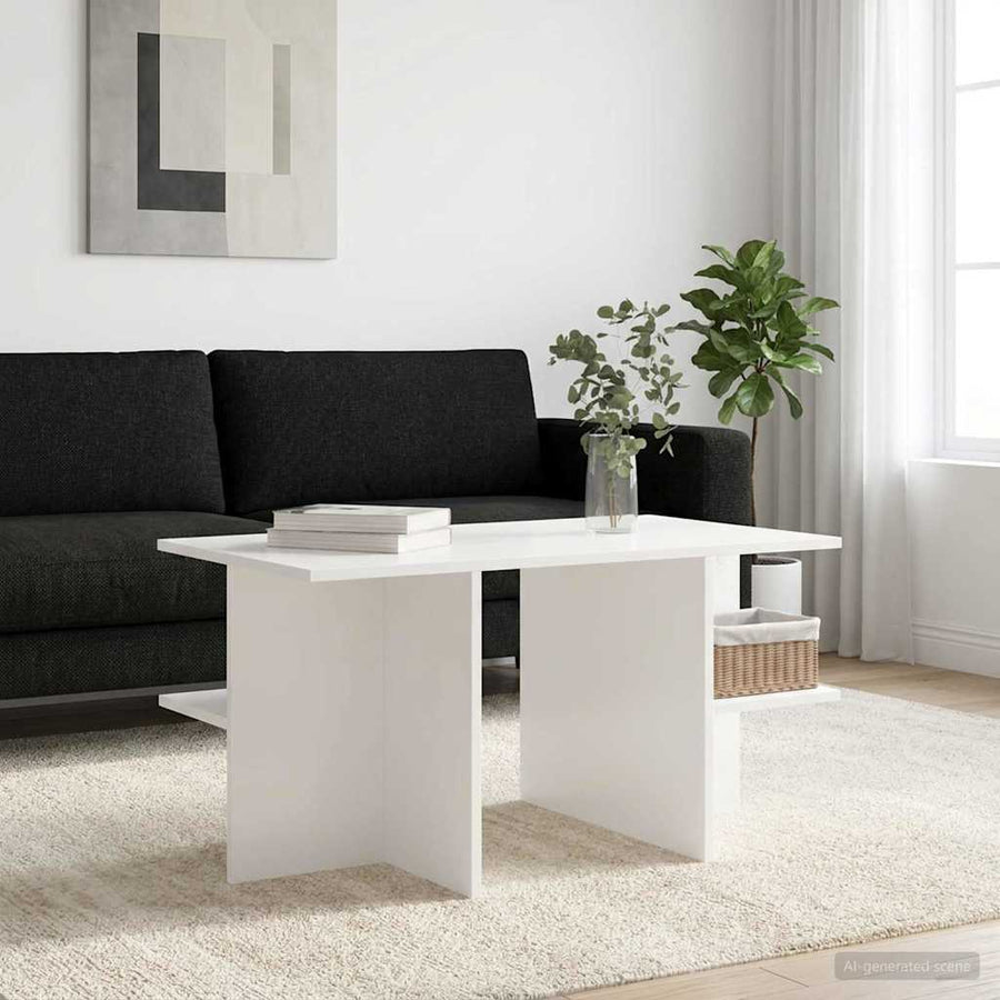 Salontafel Wit 87 x 50 x 45 cm Geconstrueerd hout
