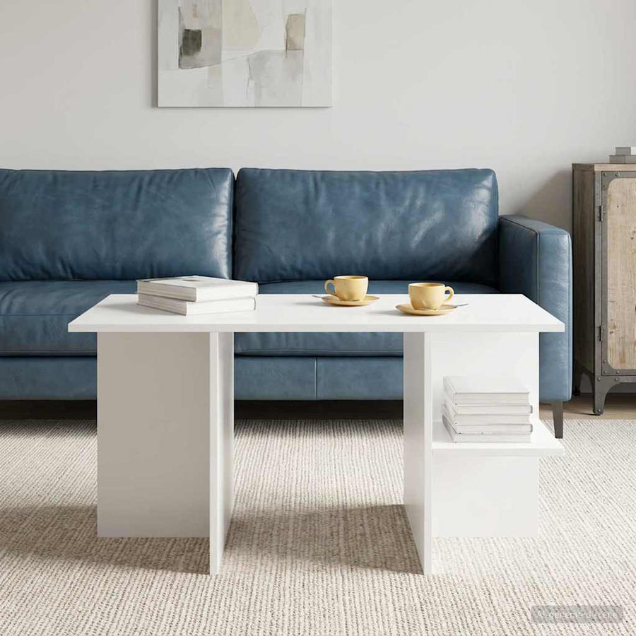 Salontafel Wit 87 x 50 x 45 cm Geconstrueerd hout
