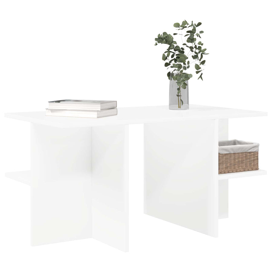Salontafel Wit 87 x 50 x 45 cm Geconstrueerd hout