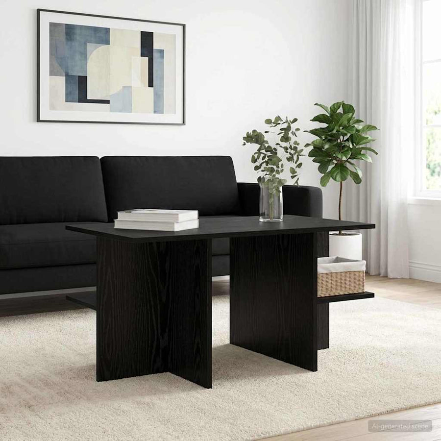 Salontafel Zwart eiken 87 x 50 x 45 cm Geconstrueerd hout